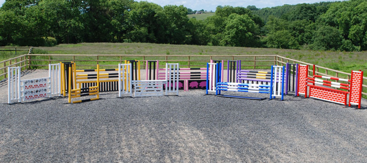 Horse riding jumps made via plastic extrusion